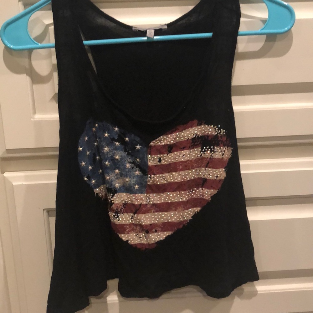 Charlotte Russe Flag Heart Crop Top